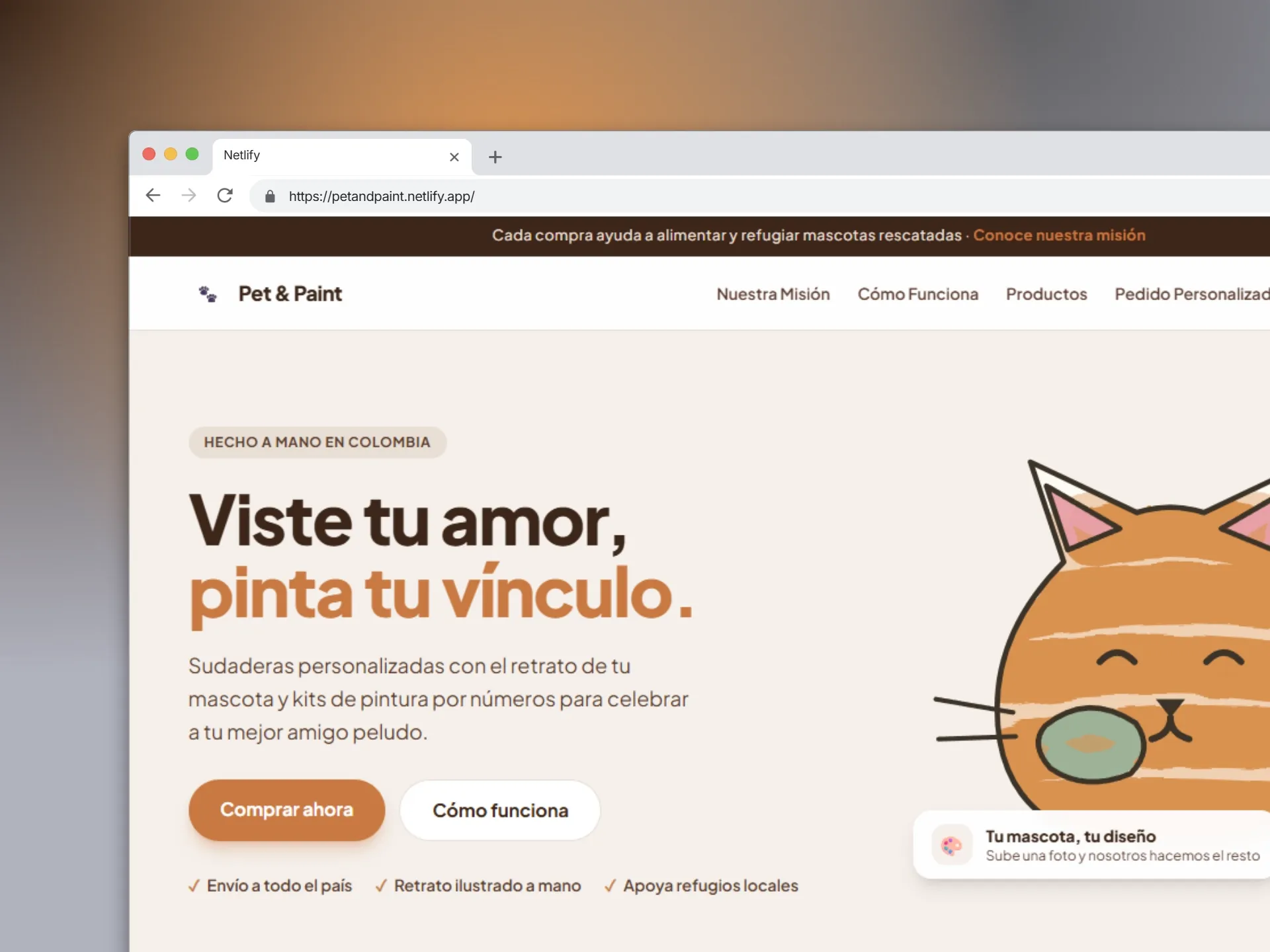 Página de inicio de Pet & Paint